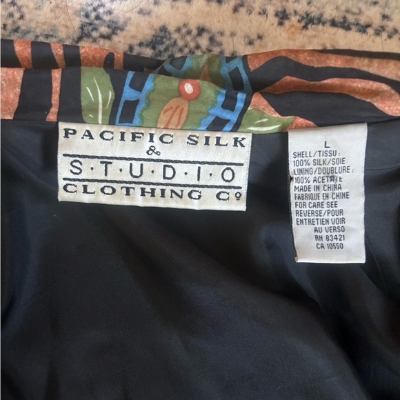 Vintage 80s90s Silk Bomber Jacket Pacific Silk Studio - Picture 8 of 8